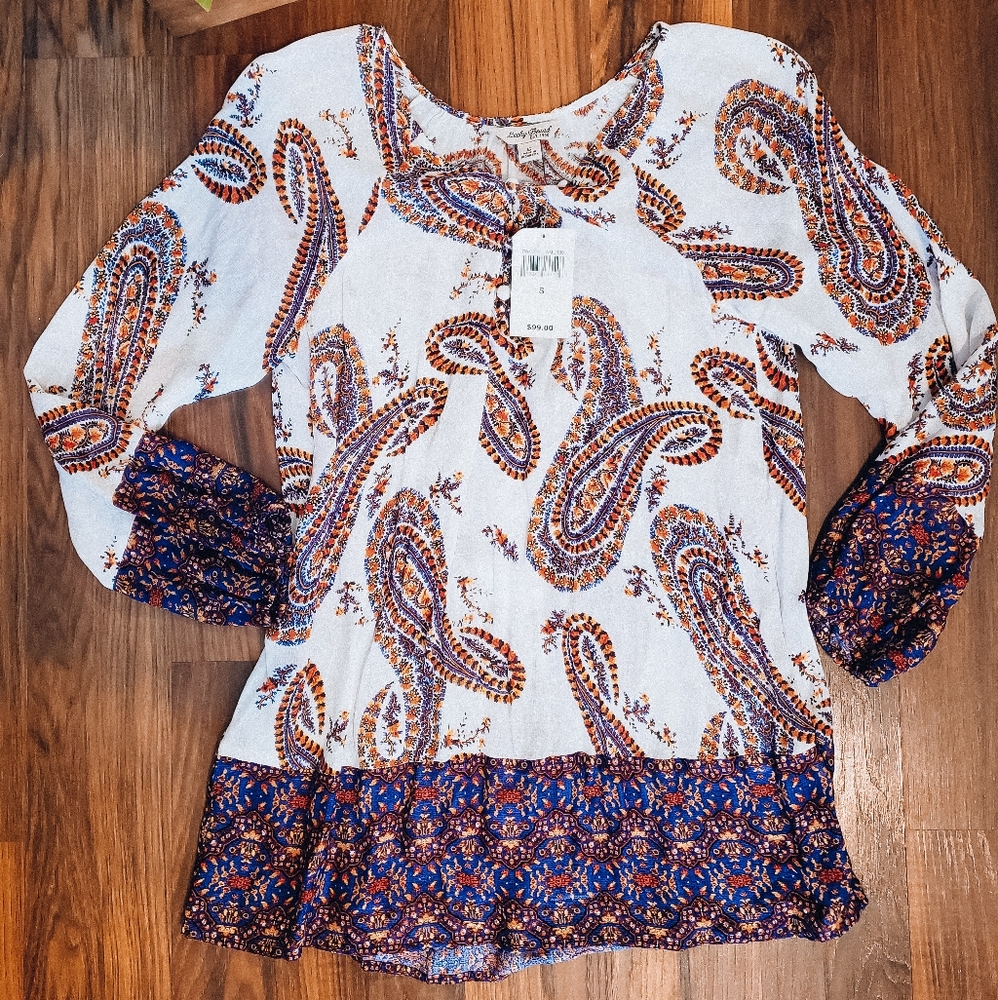 Lucky Brand NWT paisley top